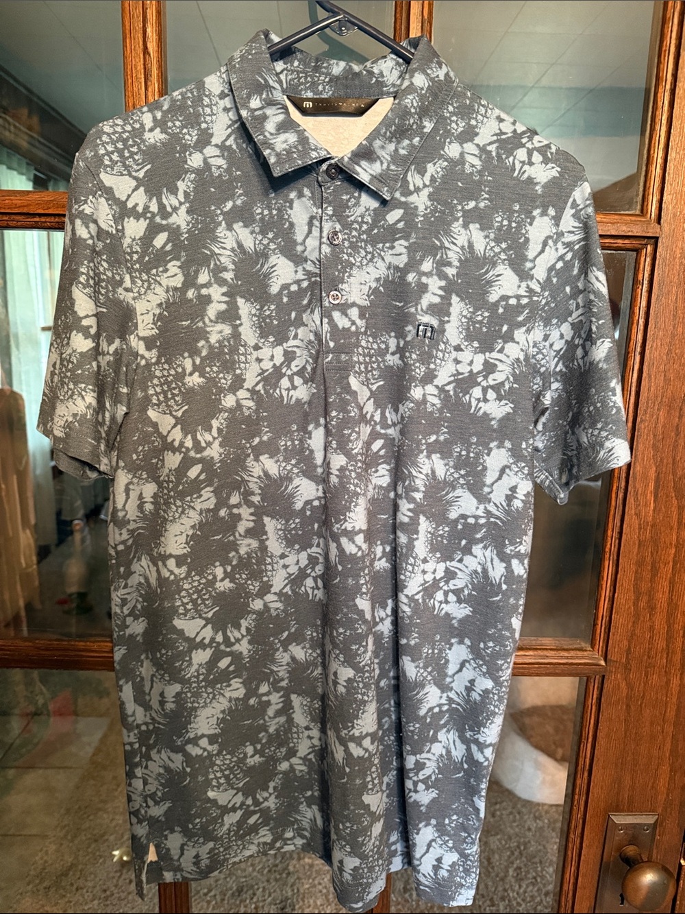 Travis Mathew Grey Floral-Print Polo